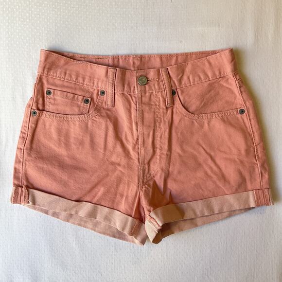 Levi's 501 Women Shorts W26 Pink Button Twill 2.5" Inseam - Picture 1 of 11